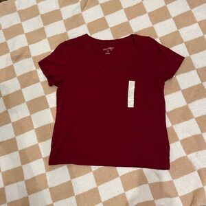 Universal Thread Women's Short Sleeve V-Neck Tee - maroon